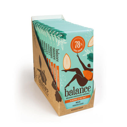 Balance - Belgische Schokolade mit 78% - 99% weniger Zucker 12 x 100g Tafel