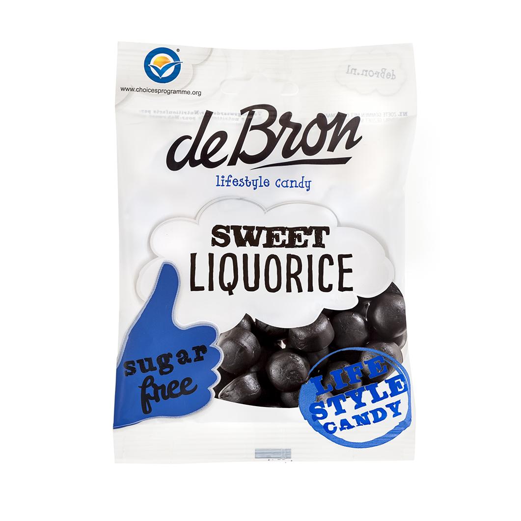De Bron - Zuckerfreie süße Lakritz Drops (Sweet Liquorice) 100g Beutel