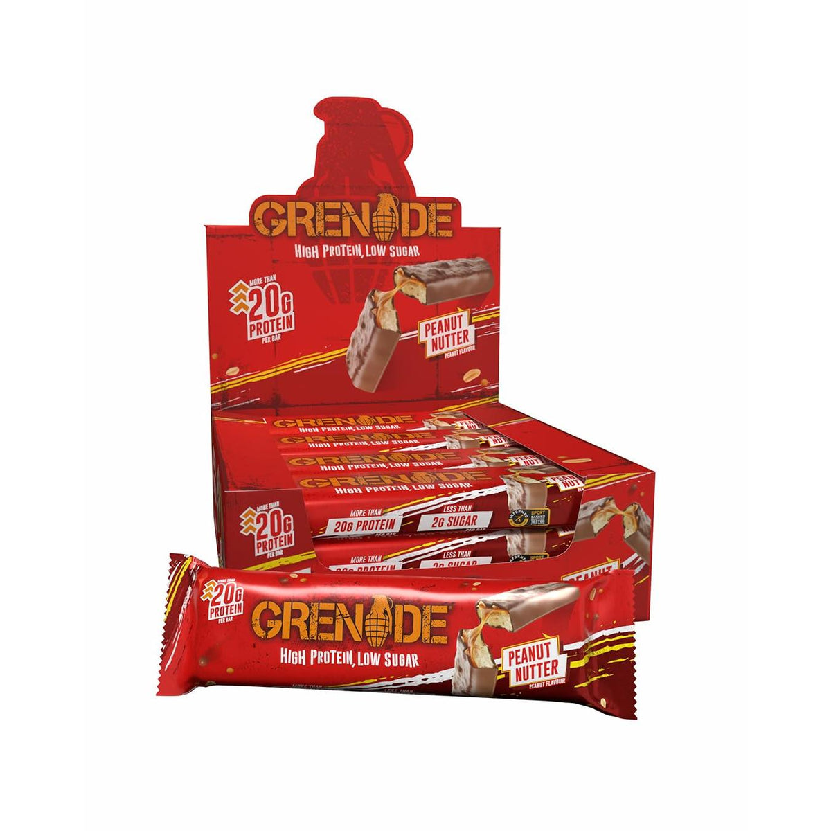Grenade - Protein Bar 12 x 60g Riegel Peanut Nutter MHD 30.06.2026