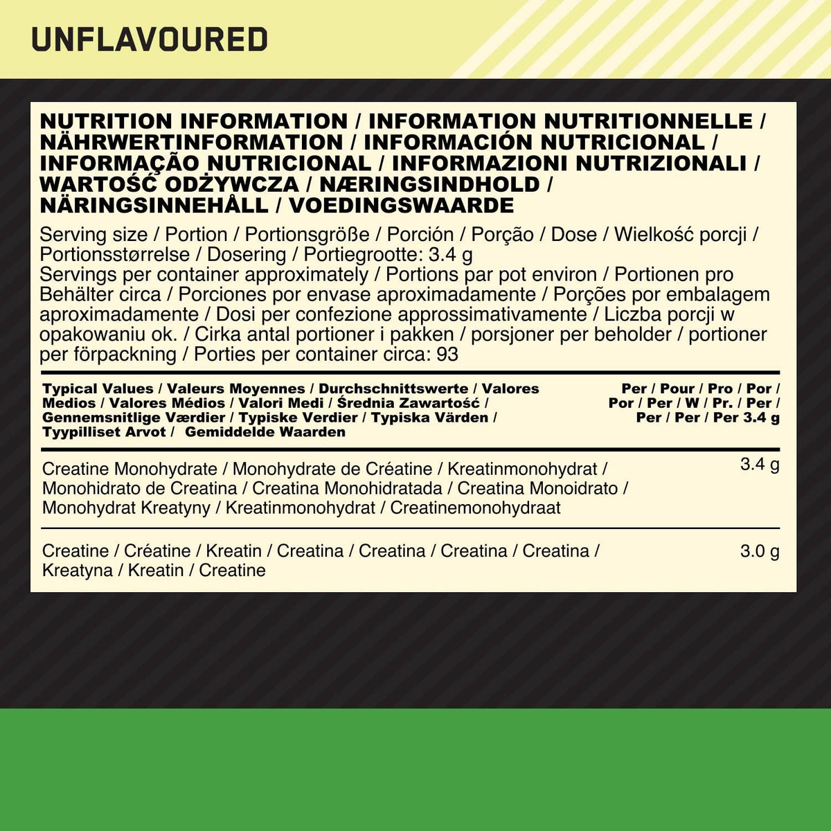 Optimum Nutrition - Creatin Pulver 317g Dose